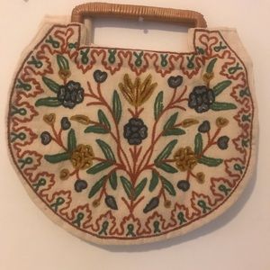 Vintage embroidered tote